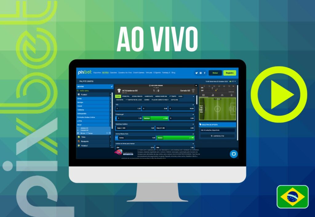 informações sobre apostas ao vivo em jogos de futebol no site da Pixbet Brasil